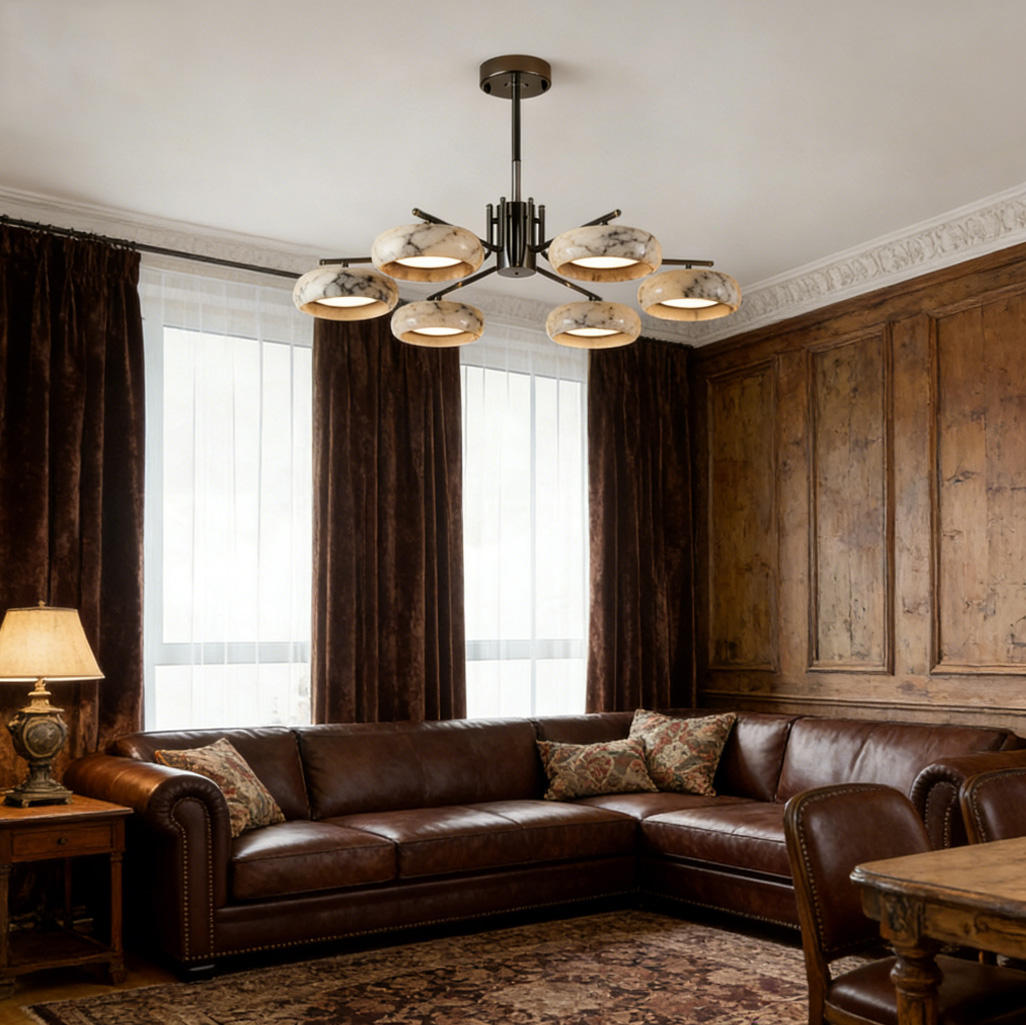 Aira Marble Halo Chandelier
