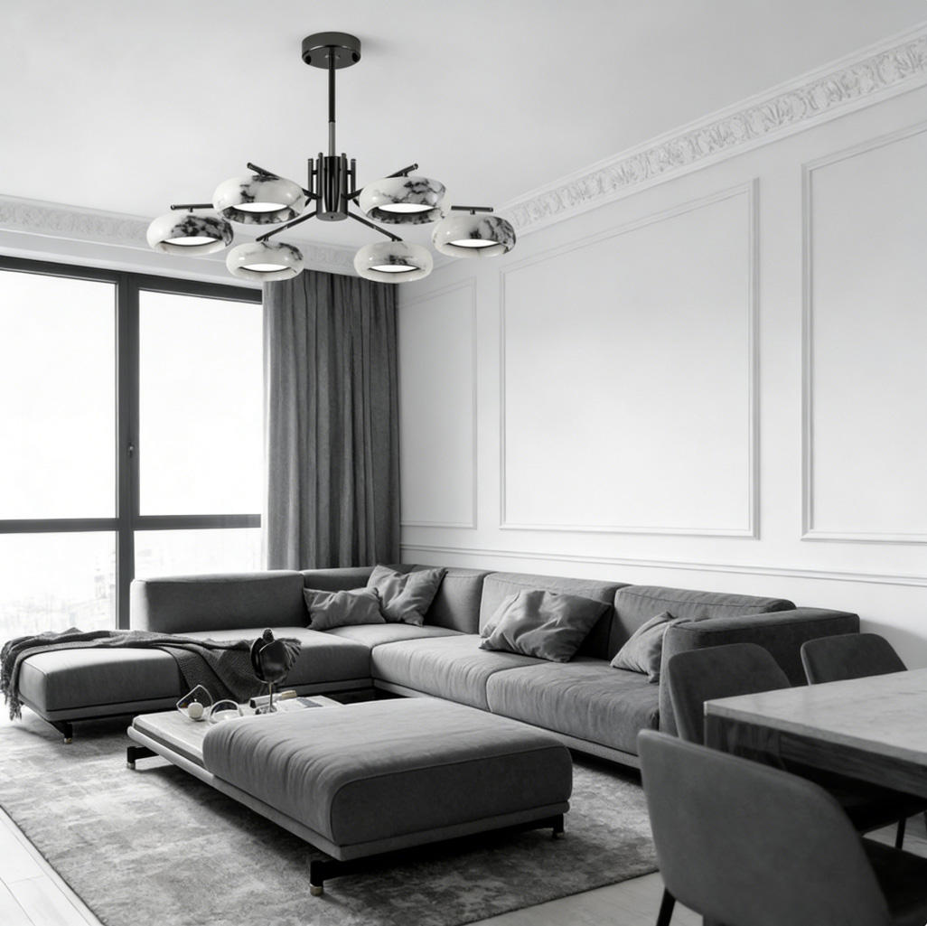 Aira Marble Halo Chandelier